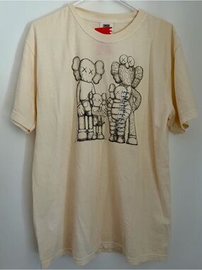 Champion Cream Graphic KAWS-SFMMA Short Sleeve Tee L NWT